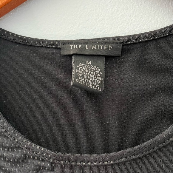 The Limited Sleeveless Tank Top Womens M Black Dots Shimmer Polka Dot Stretch - Picture 3 of 7